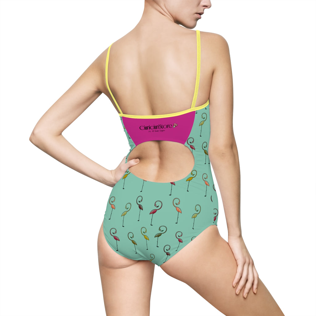 Costume da bagno intero da donna Fenicottero tropicale