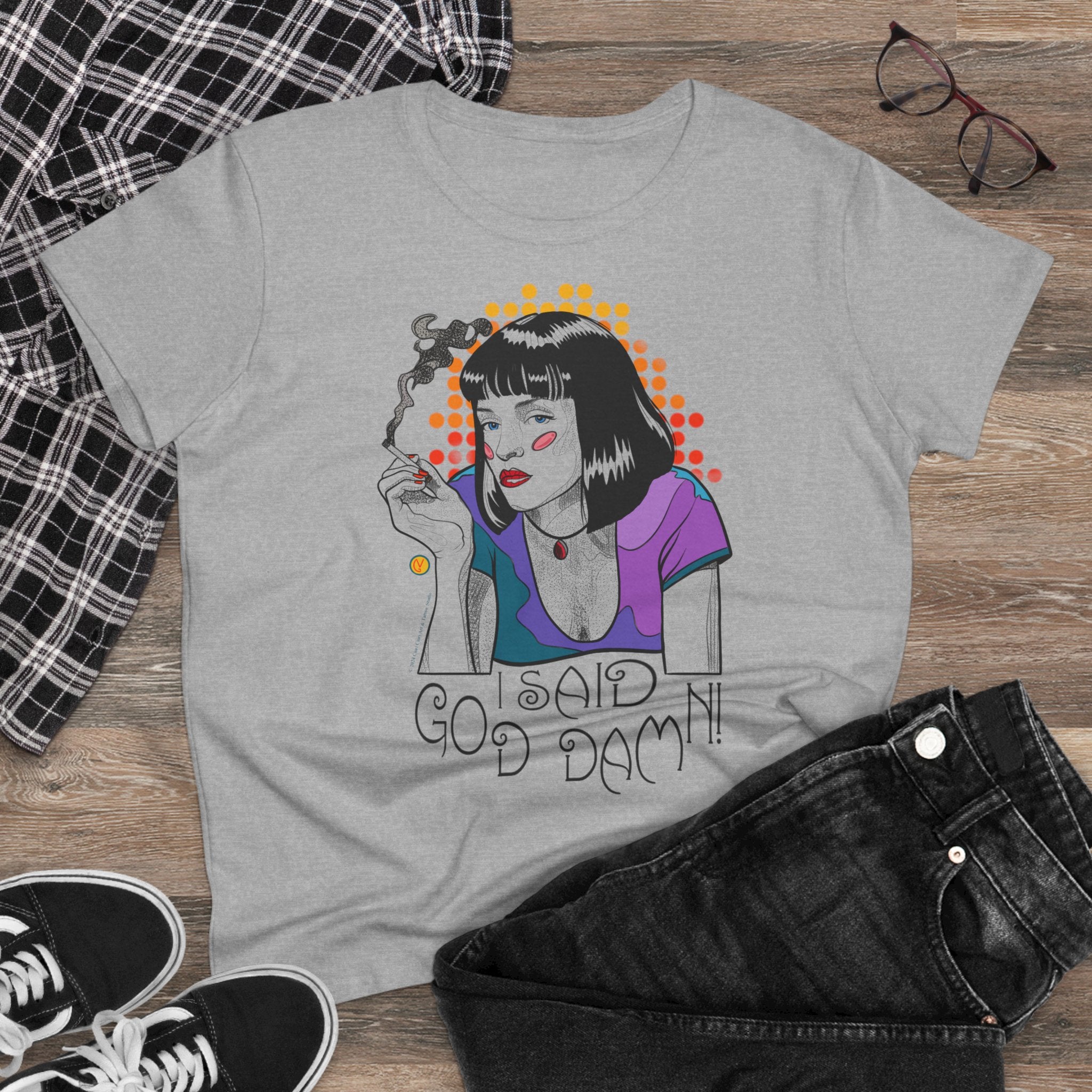 Women's Tee Pulp Fiction Uma Thurman Tarantino Movie Shirt