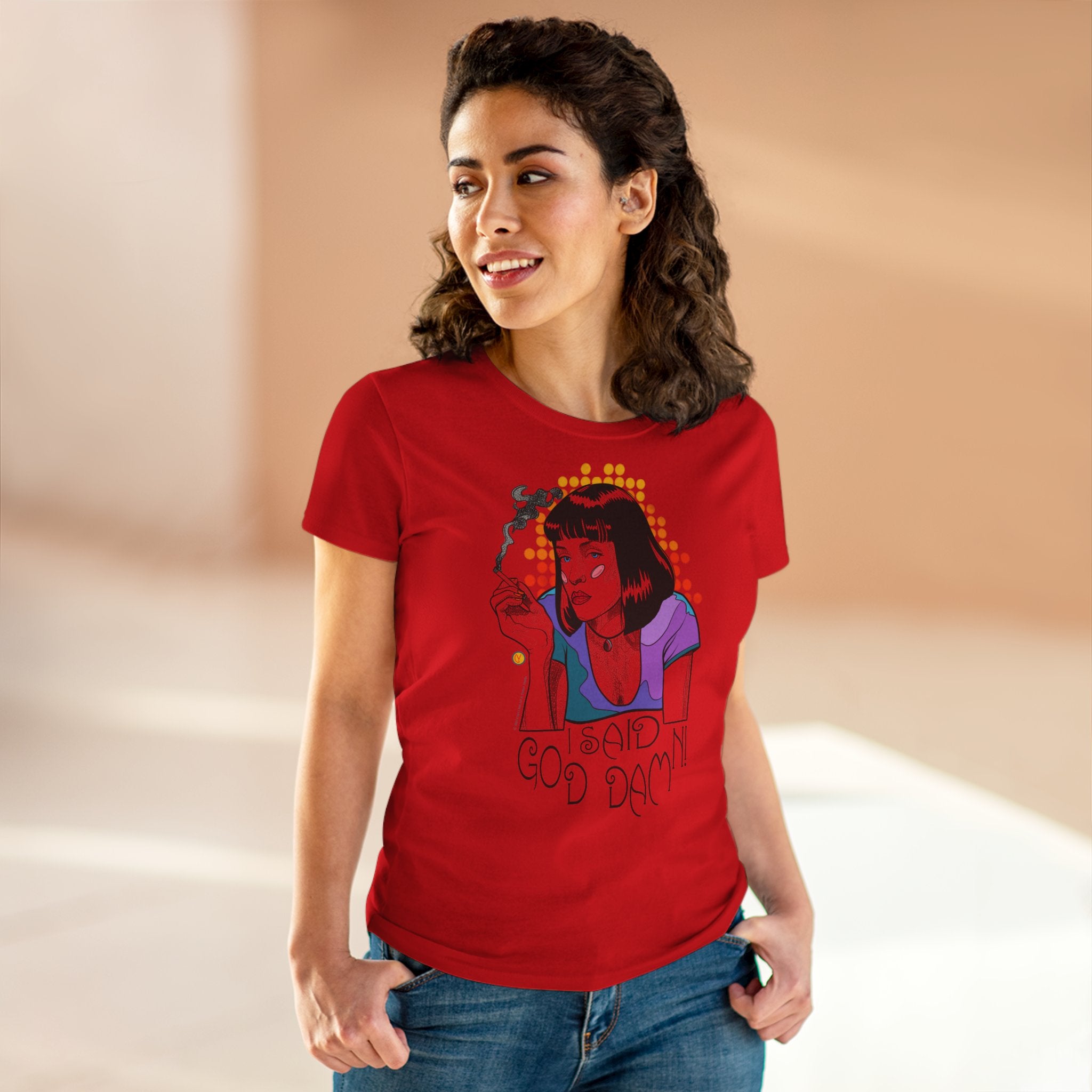 Women's Tee Pulp Fiction Uma Thurman Tarantino Movie Shirt