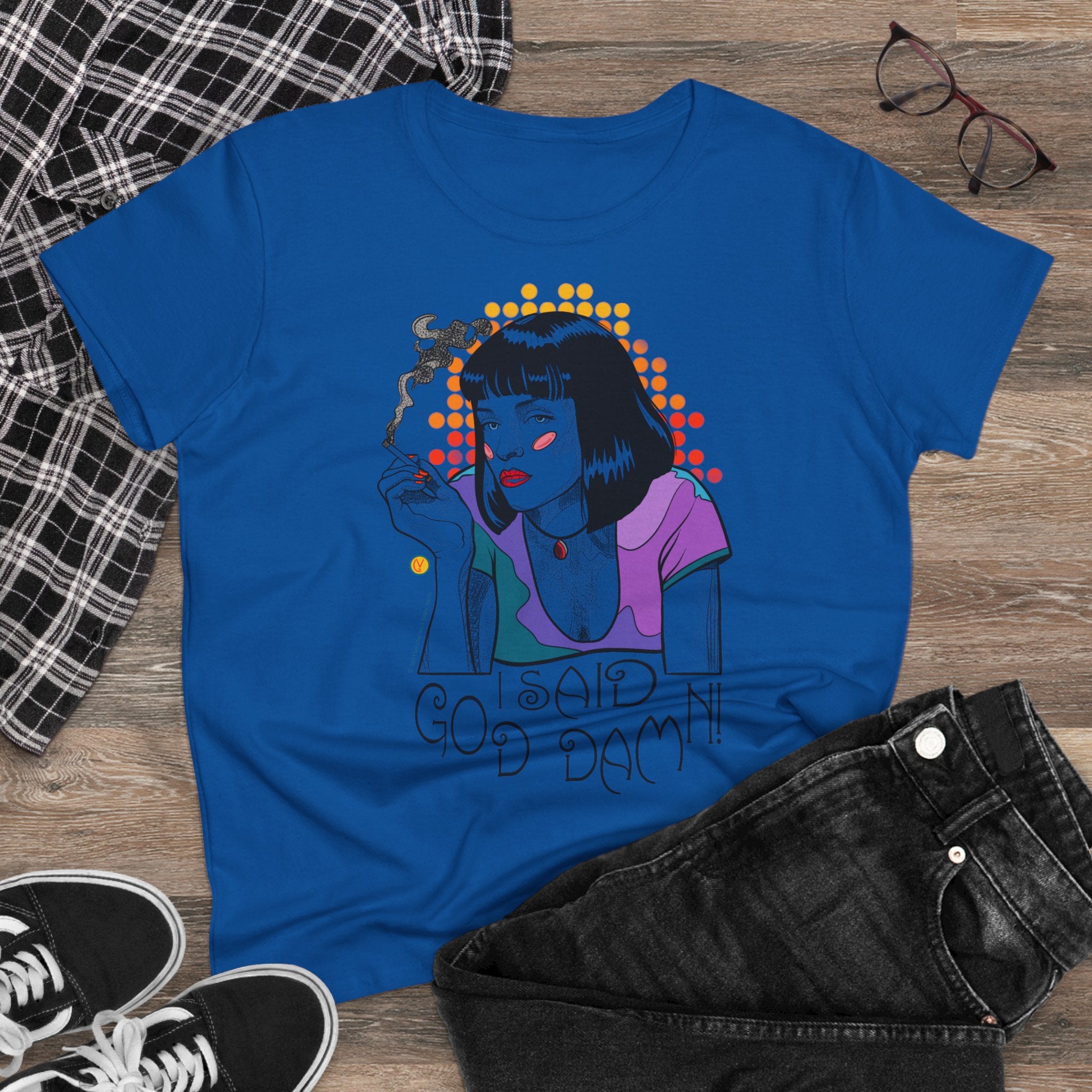 Women's Tee Pulp Fiction Uma Thurman Tarantino Movie Shirt