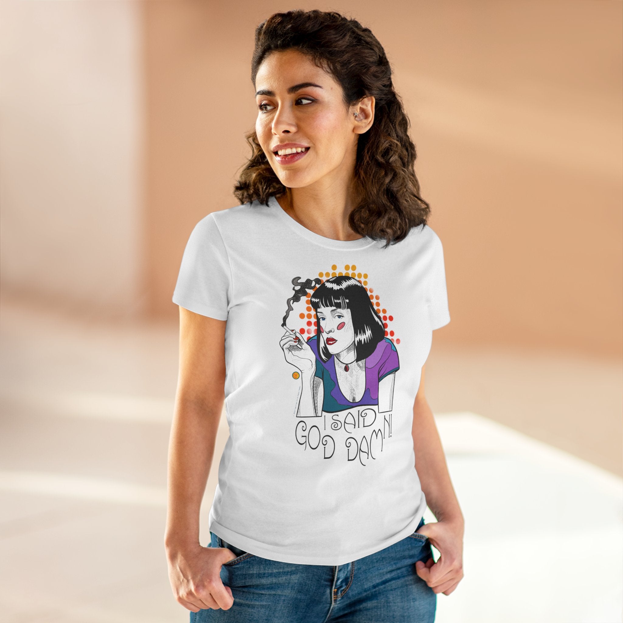 Women's Tee Pulp Fiction Uma Thurman Tarantino Movie Shirt