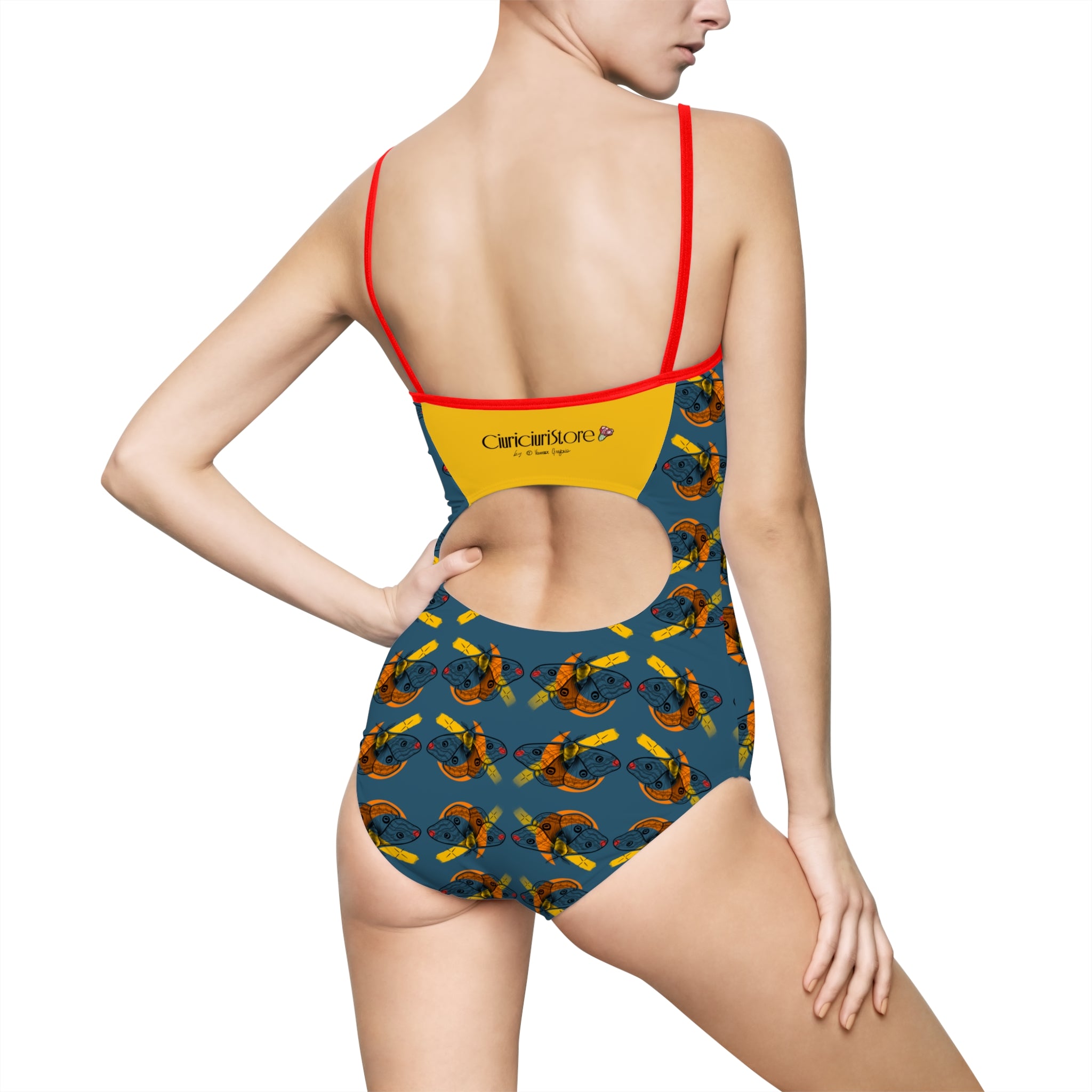 Costume da bagno intero da donna Colorful butterfly