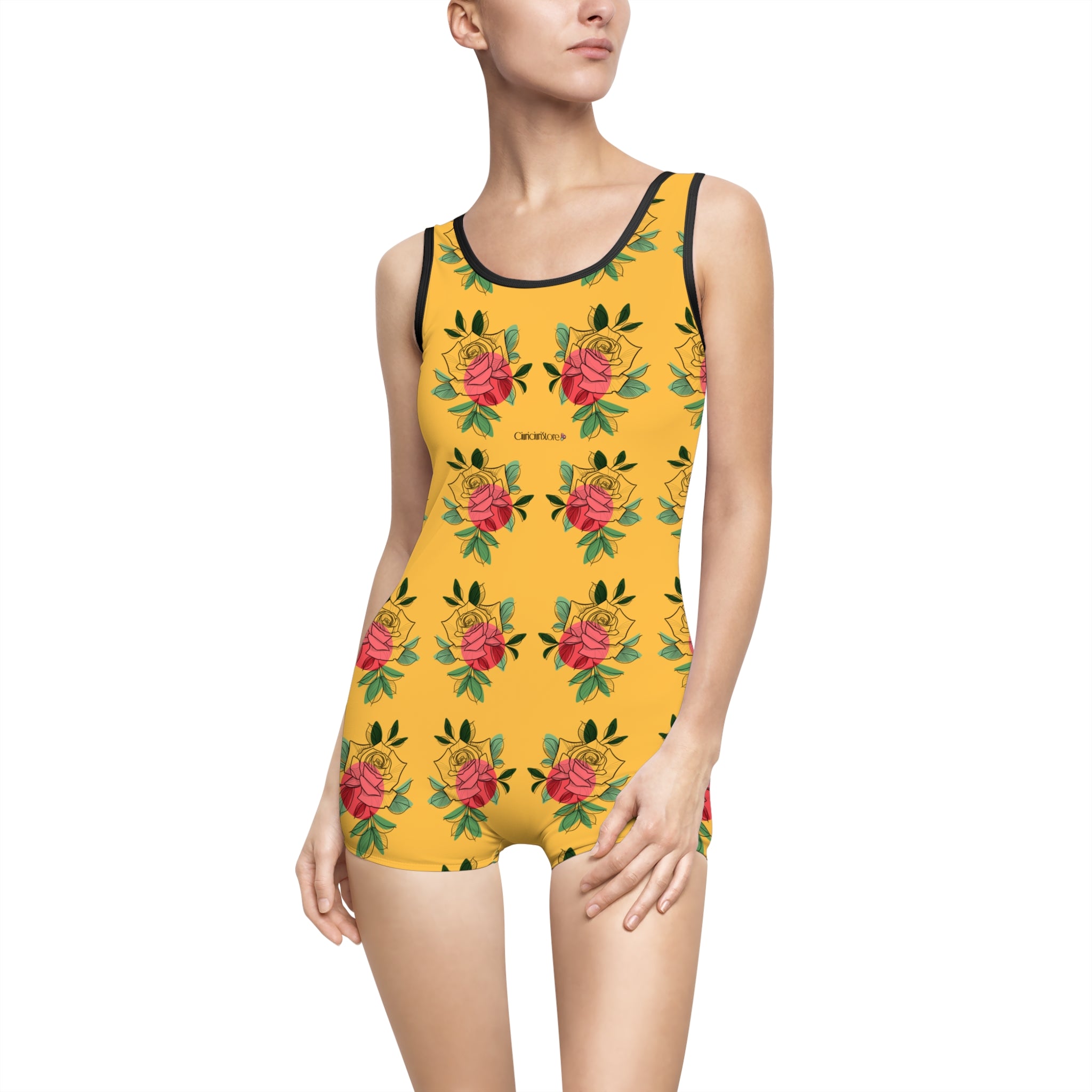 Costume da bagno intero da donna Retrò flowers