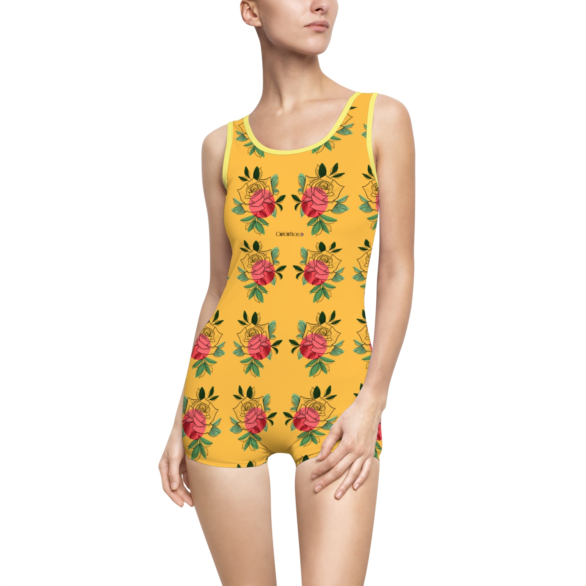 Costume da bagno intero da donna Retrò flowers