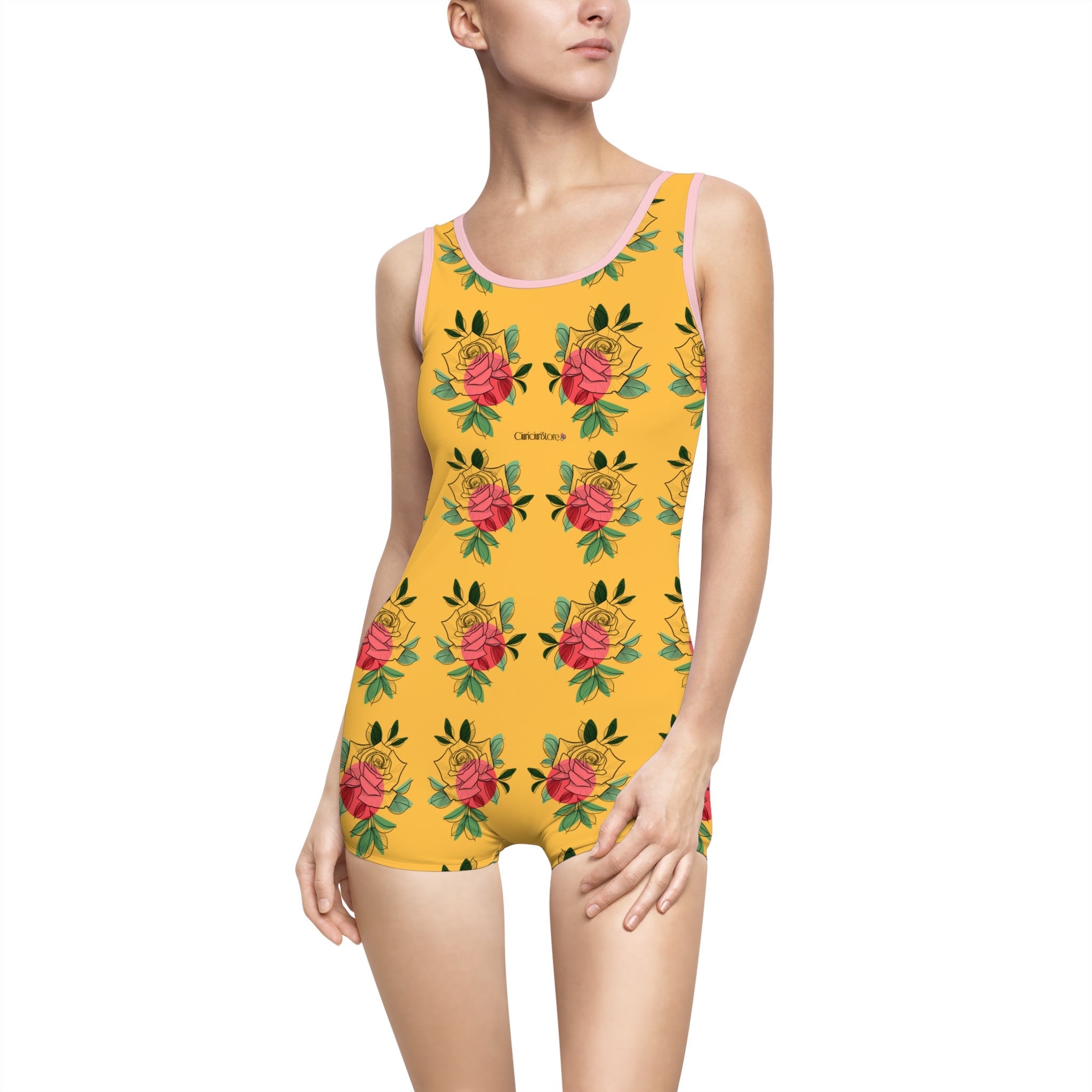 Costume da bagno intero da donna Retrò flowers