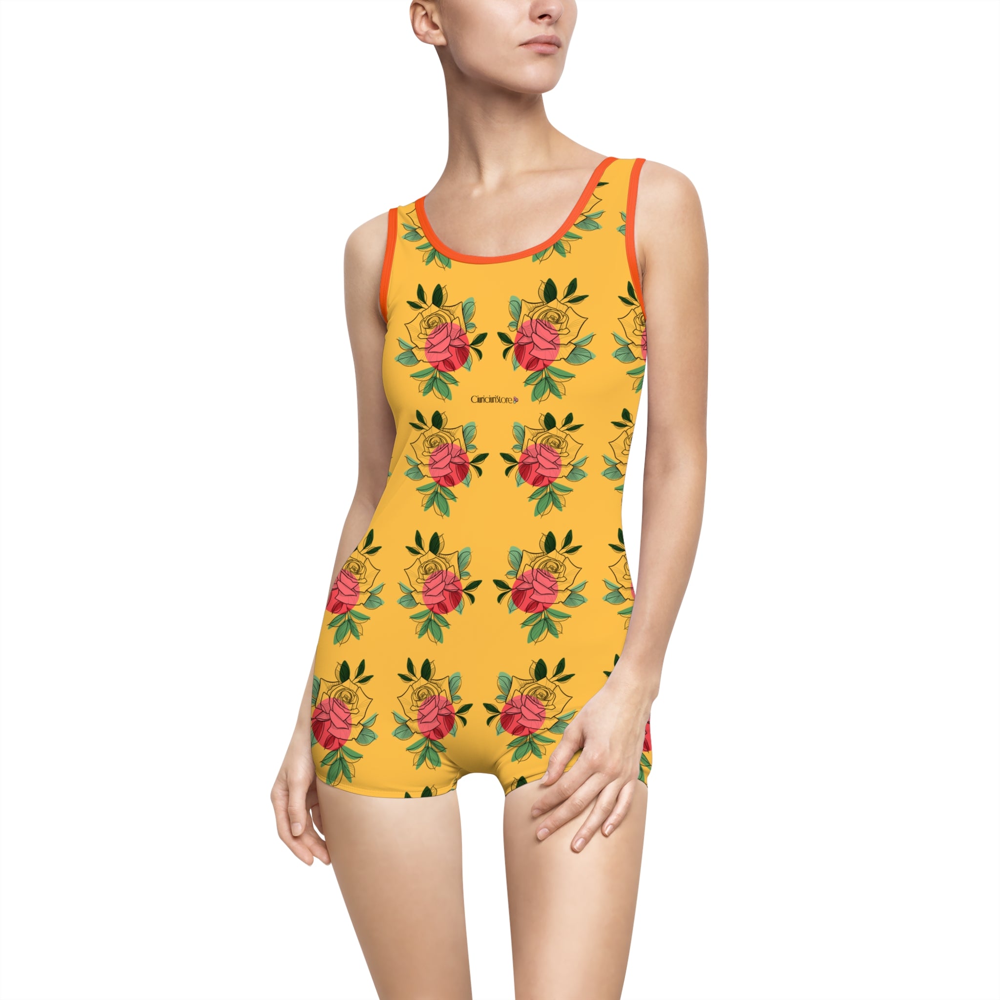 Costume da bagno intero da donna Retrò flowers