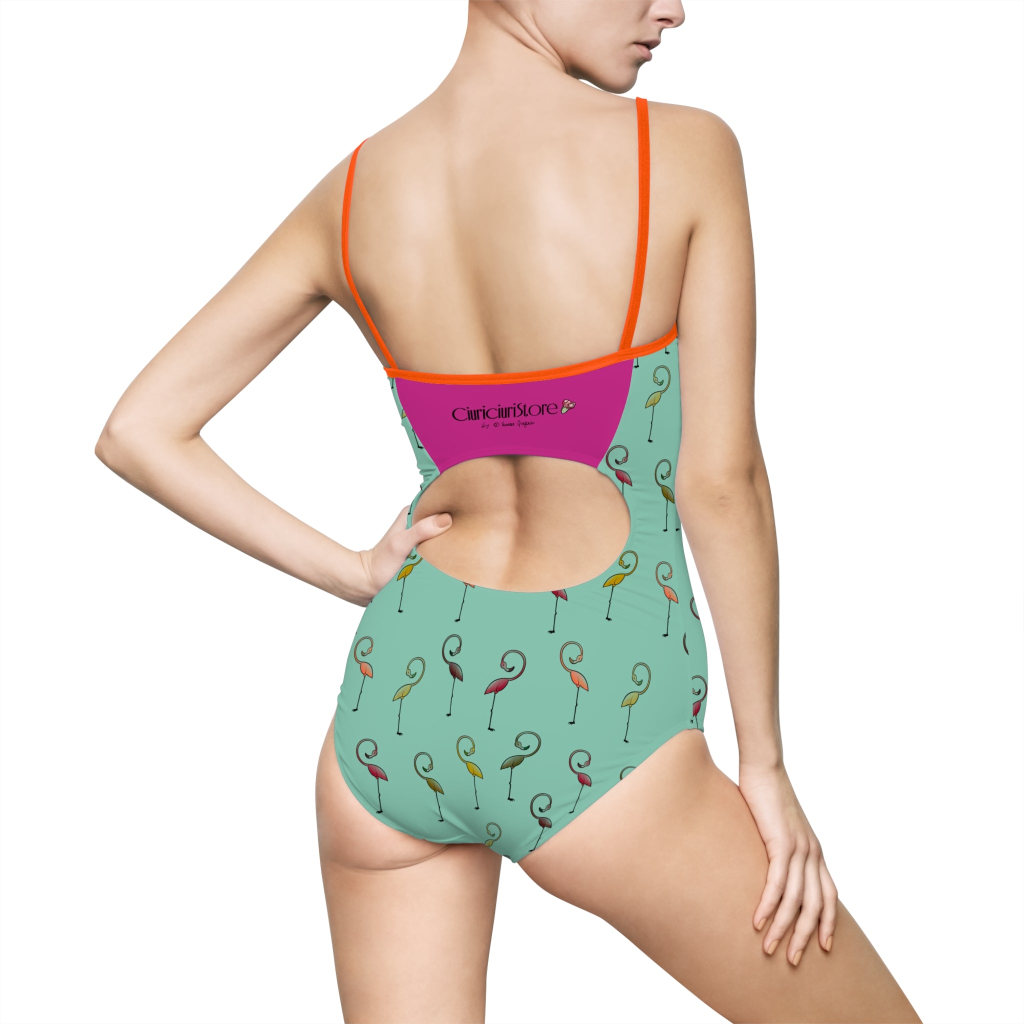 Costume da bagno intero da donna Fenicottero tropicale